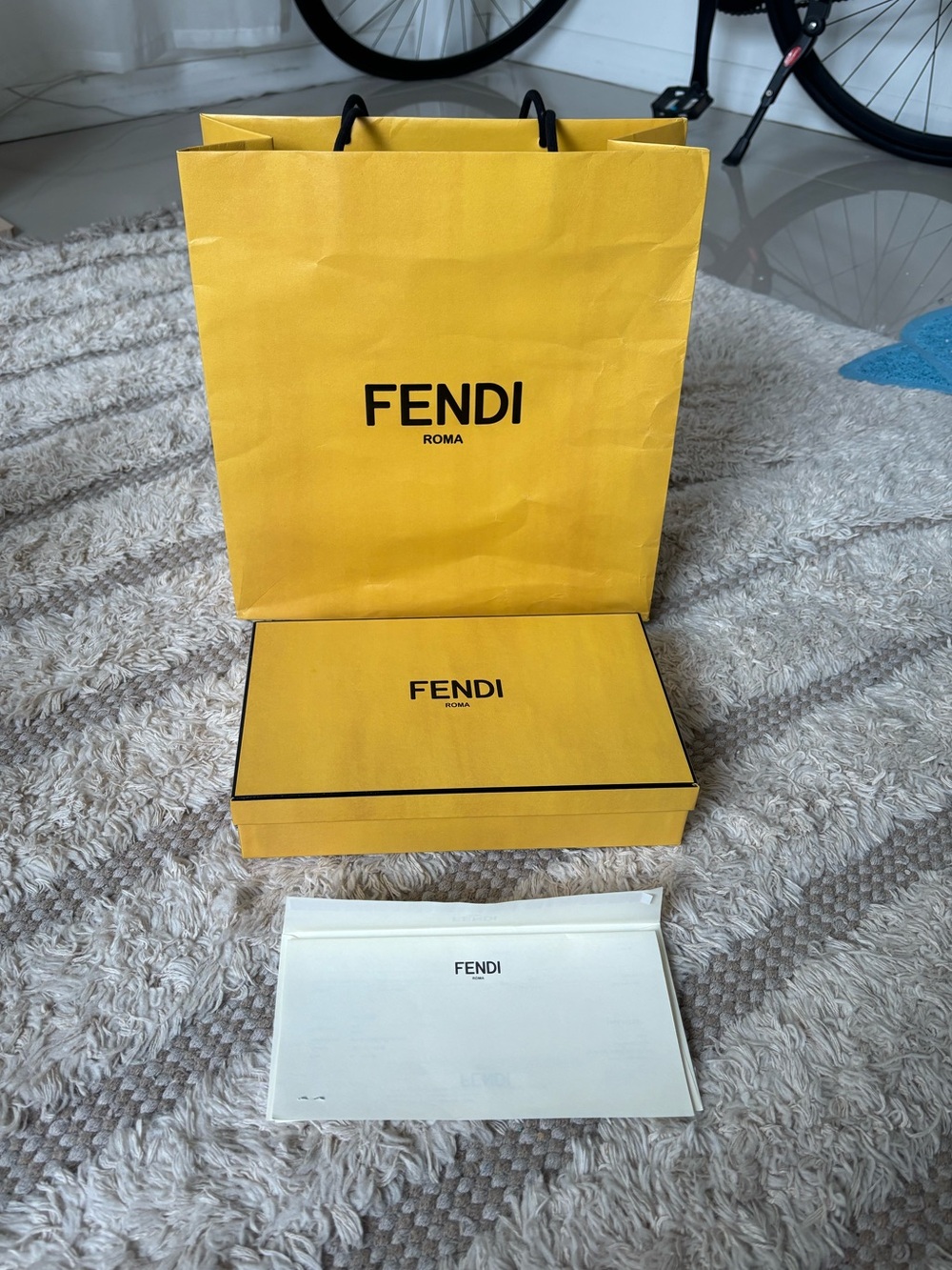 FENDI Empty Shopper bag & Accessory Box and receipt sleeve